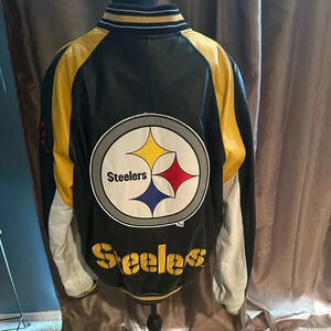 LEATHER Vintage Steelers Mens Coat! Like new!